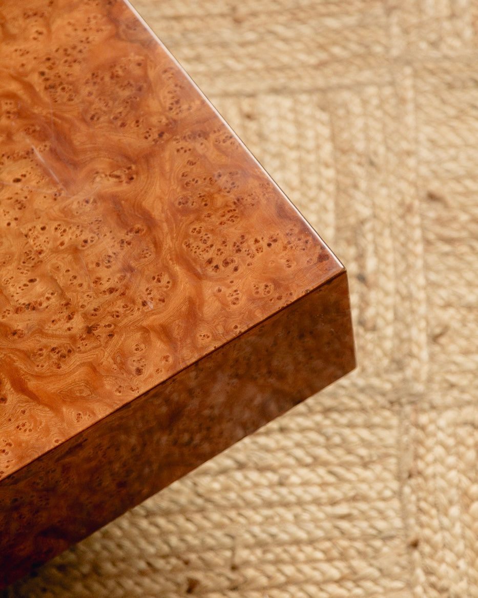 French Burl Square Coffee Table