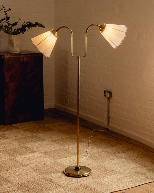 Swedish Brass Floor Lamp