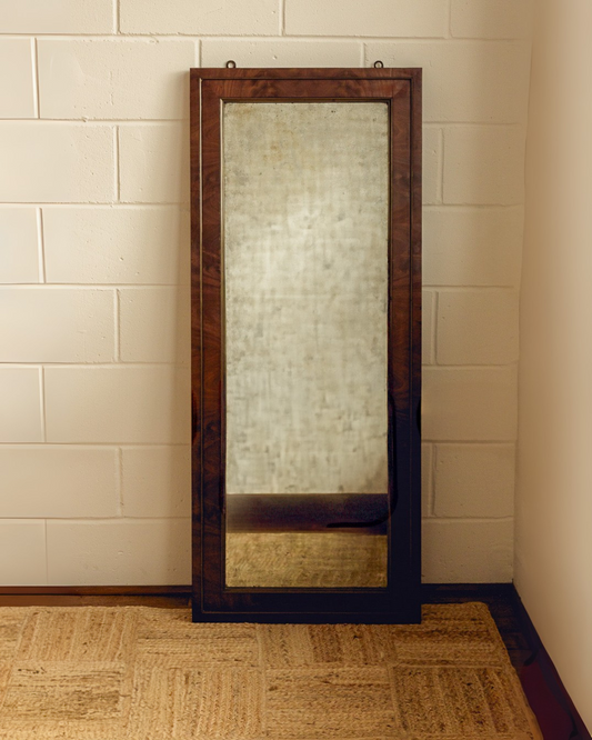 19th Century Mahogany and Brass Empire Mirror