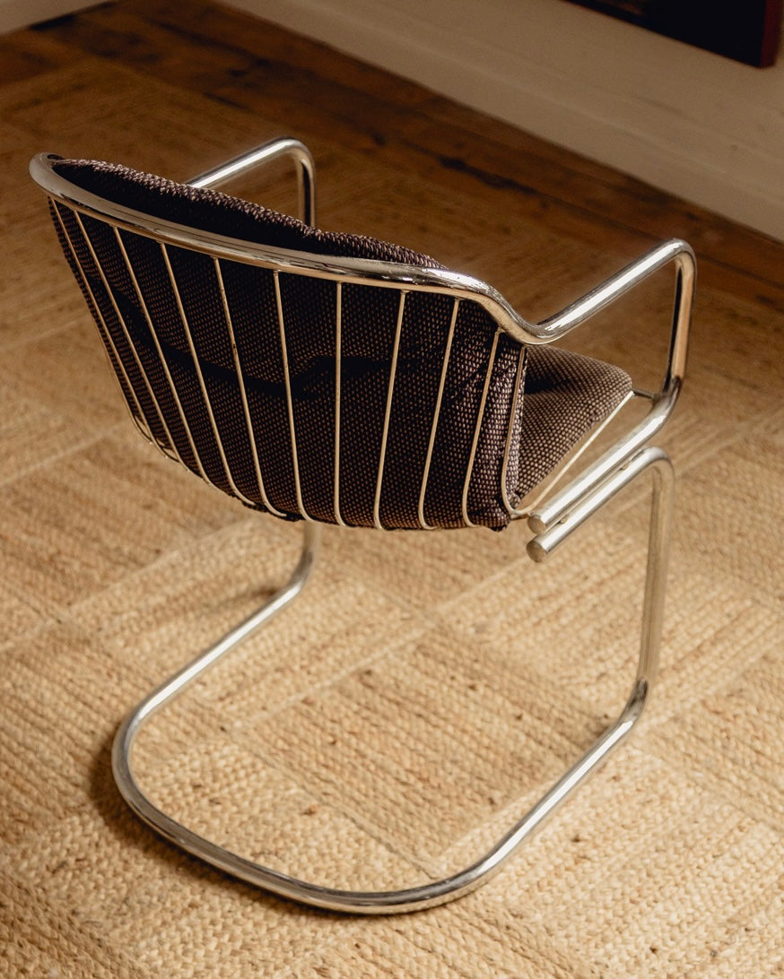 Chrome Dining Chairs Attributed to Gastone Rinaldi for Rima 1970s
