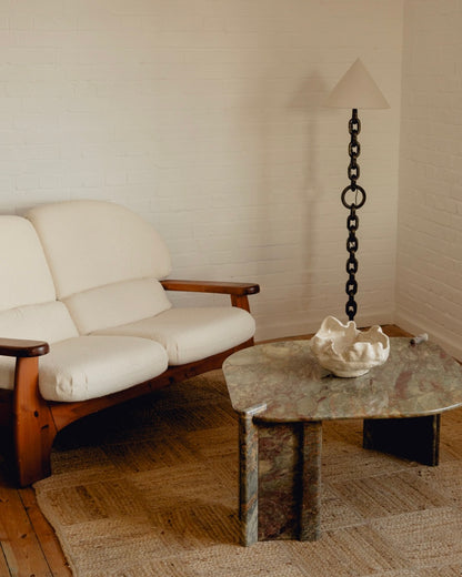 Burgundy and Green Marble Coffee Table