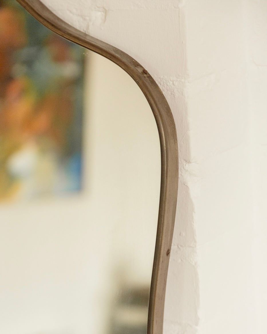Italian Brass Shield Mirror