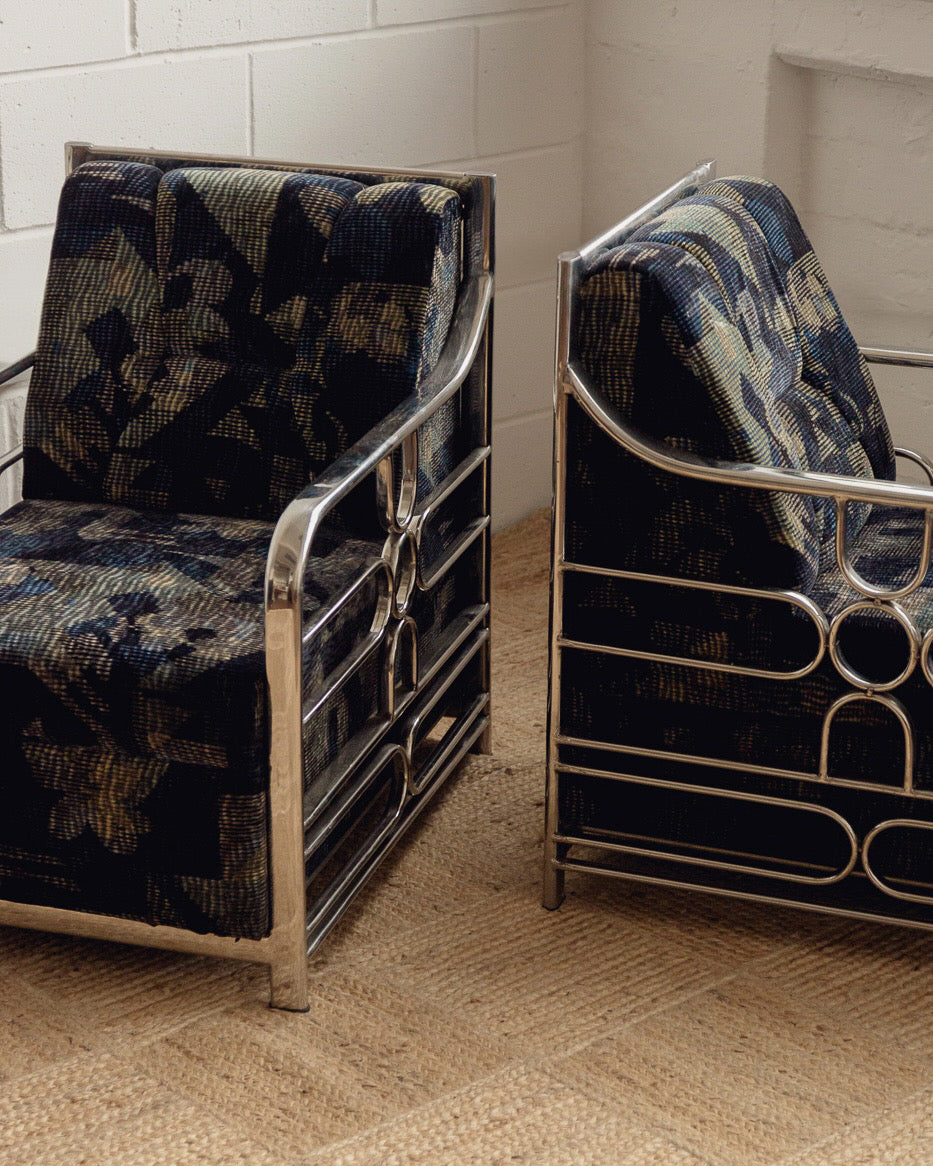 Mid Century Tubular Armchairs