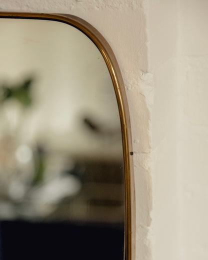 Italian Brass Shield Mirror