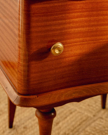 Pair Wavy Satinwood Bedside Tables