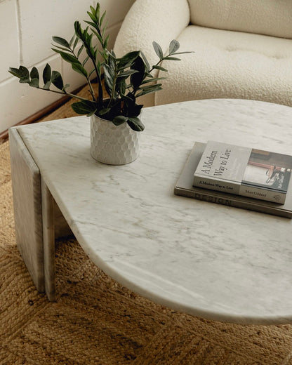 Italian Carrara Marble Coffee Table