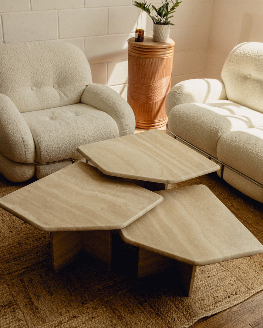 Travertine Trio Coffee Table