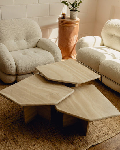 Travertine Trio Coffee Table