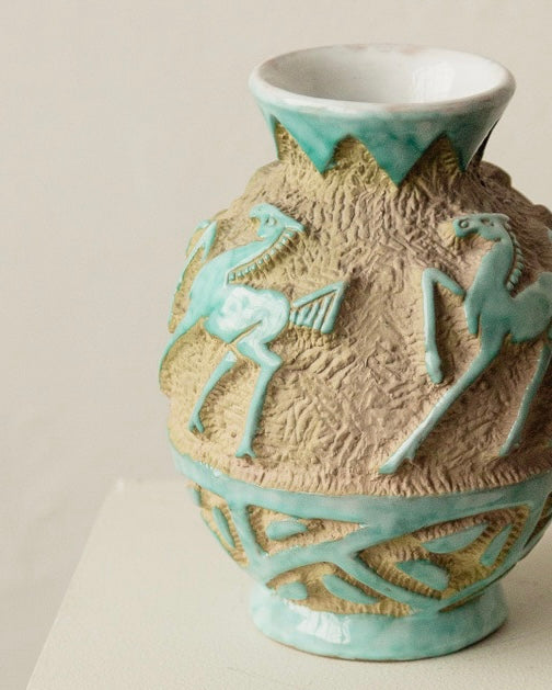 Italian Sgraffito Pottery Vase