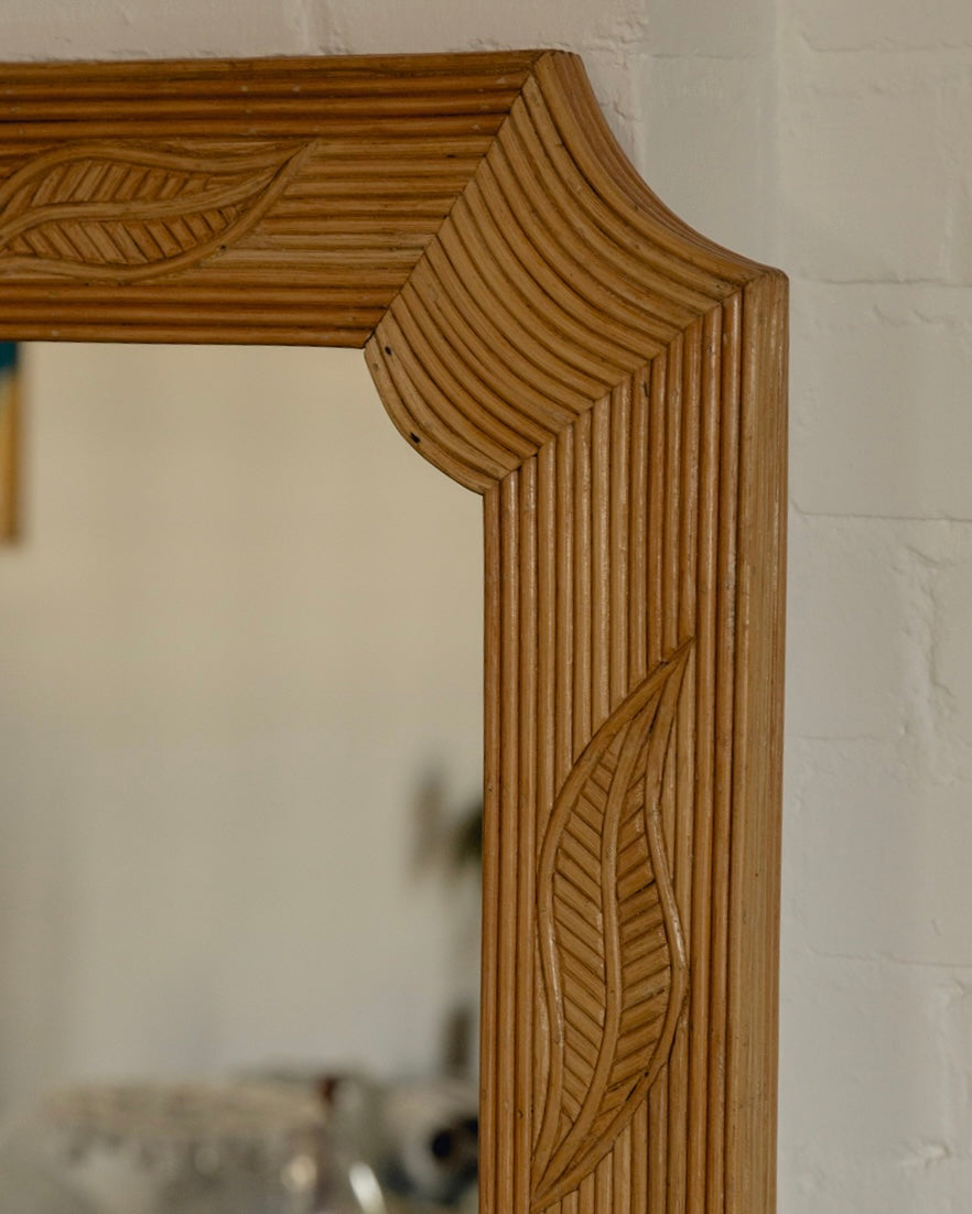 French 1970s Pencil Reed Mirror