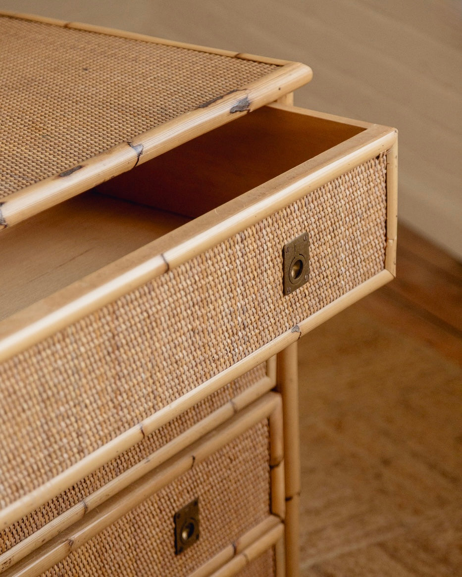 Italian Rattan and Bamboo Drawers