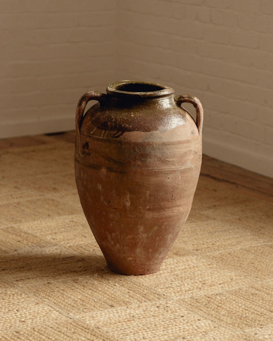 Terracotta Planter with Olive Green Glaze