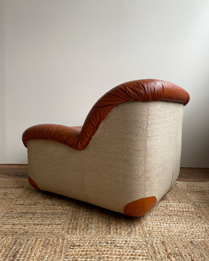 Italian Leather Lounge Chair by Henning Korch