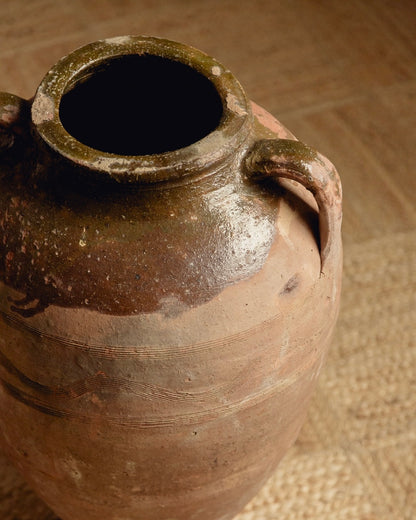 Terracotta Planter with Olive Green Glaze