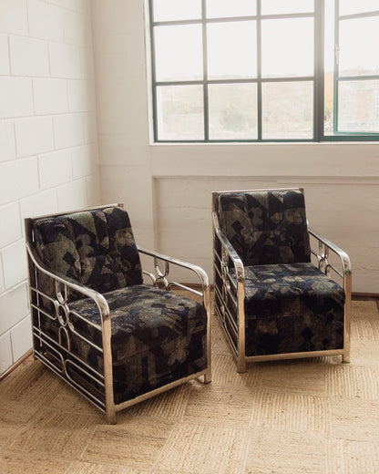 Mid Century Tubular Armchairs