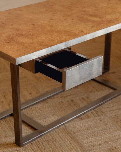 Burl and Steel Desk