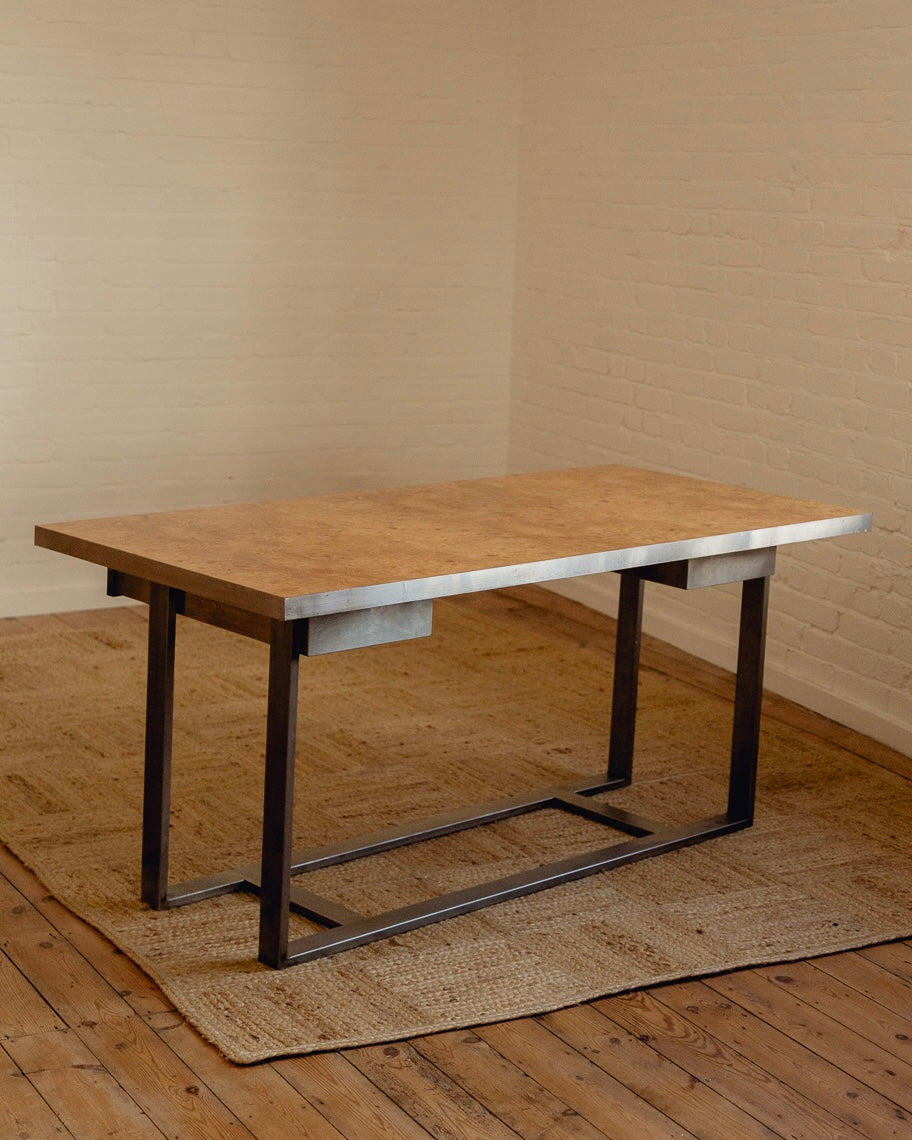 Burl and Steel Desk