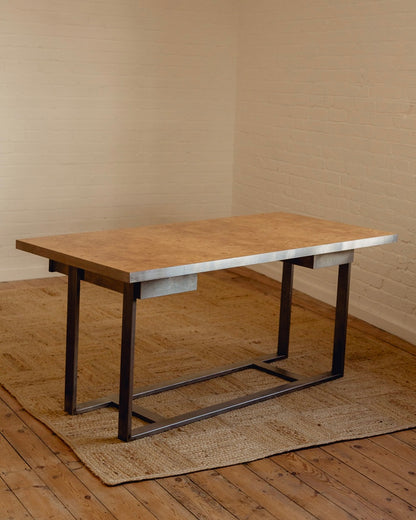 Burl and Steel Desk