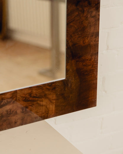 Burl Mirror Attributed to Guy Lefèvre for Maison Jansen