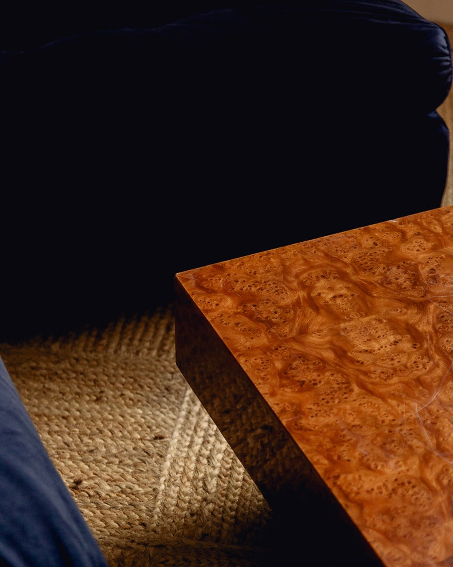 French Burl Square Coffee Table