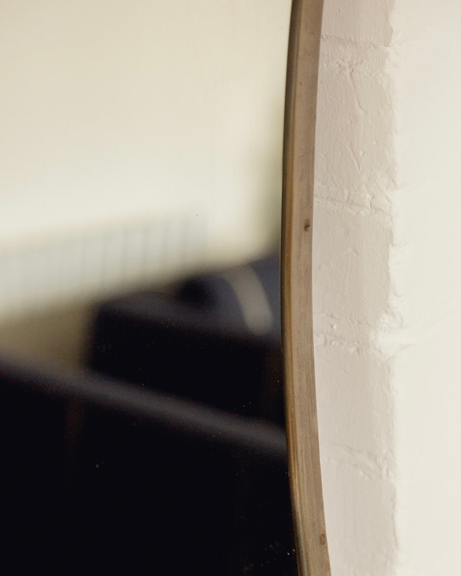 Italian Brass Shield Mirror