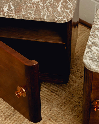Marble Top Art Deco Bedside Tables