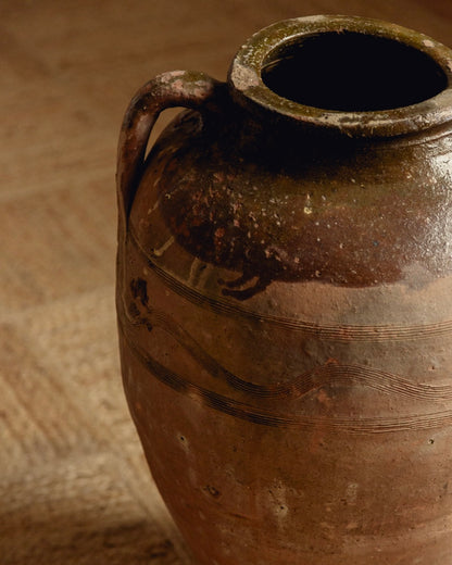 Terracotta Planter with Olive Green Glaze