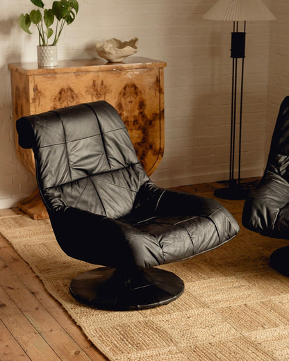 Mid Century Leather Armchairs