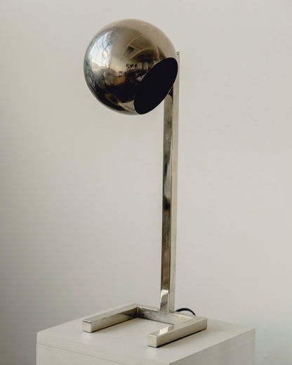 Pair Chrome Eyeball Lamps