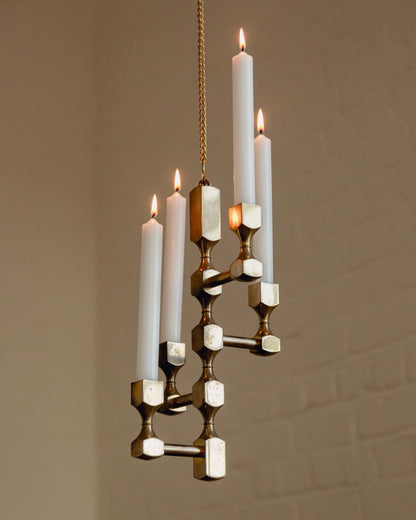 Brass Pendant Candelabra by Gusum Sweden