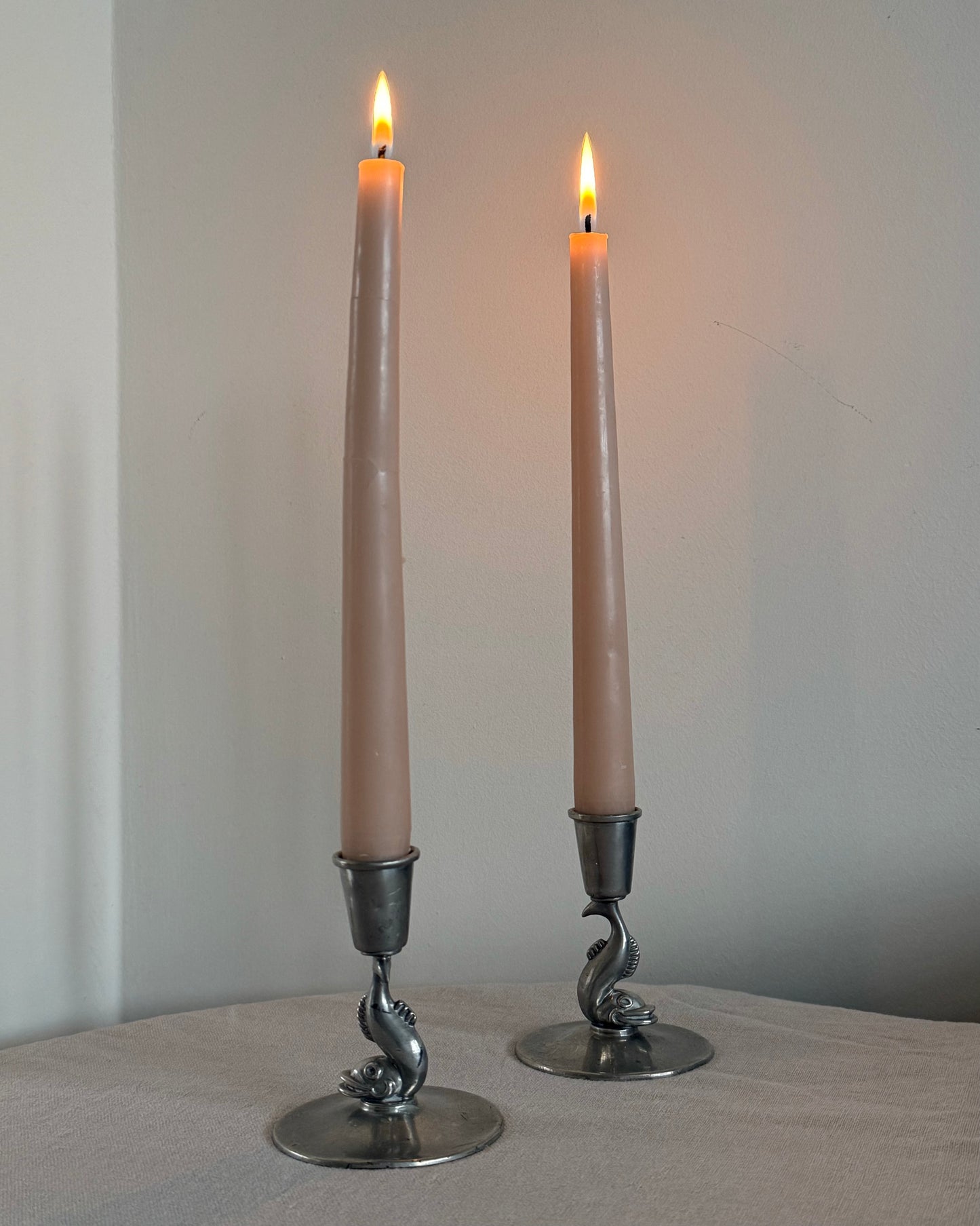 Swedish Art Deco Pewter Candle Holders