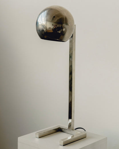 Pair Chrome Eyeball Lamps