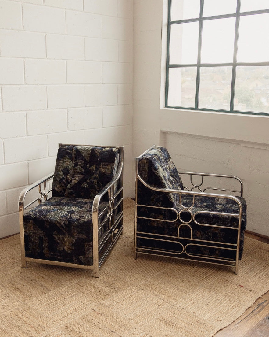 Mid Century Tubular Armchairs