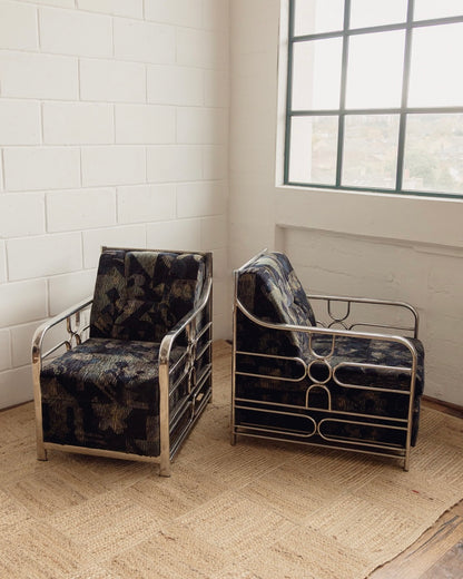 Mid Century Tubular Armchairs