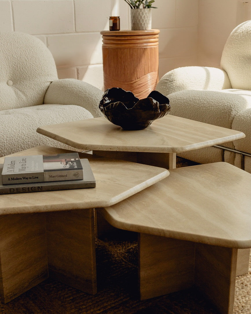 Travertine Trio Coffee Table