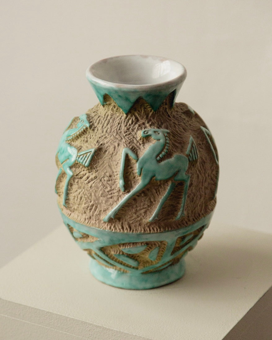 Italian Sgraffito Pottery Vase