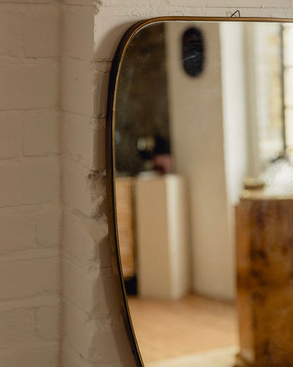 Italian Brass Shield Mirror