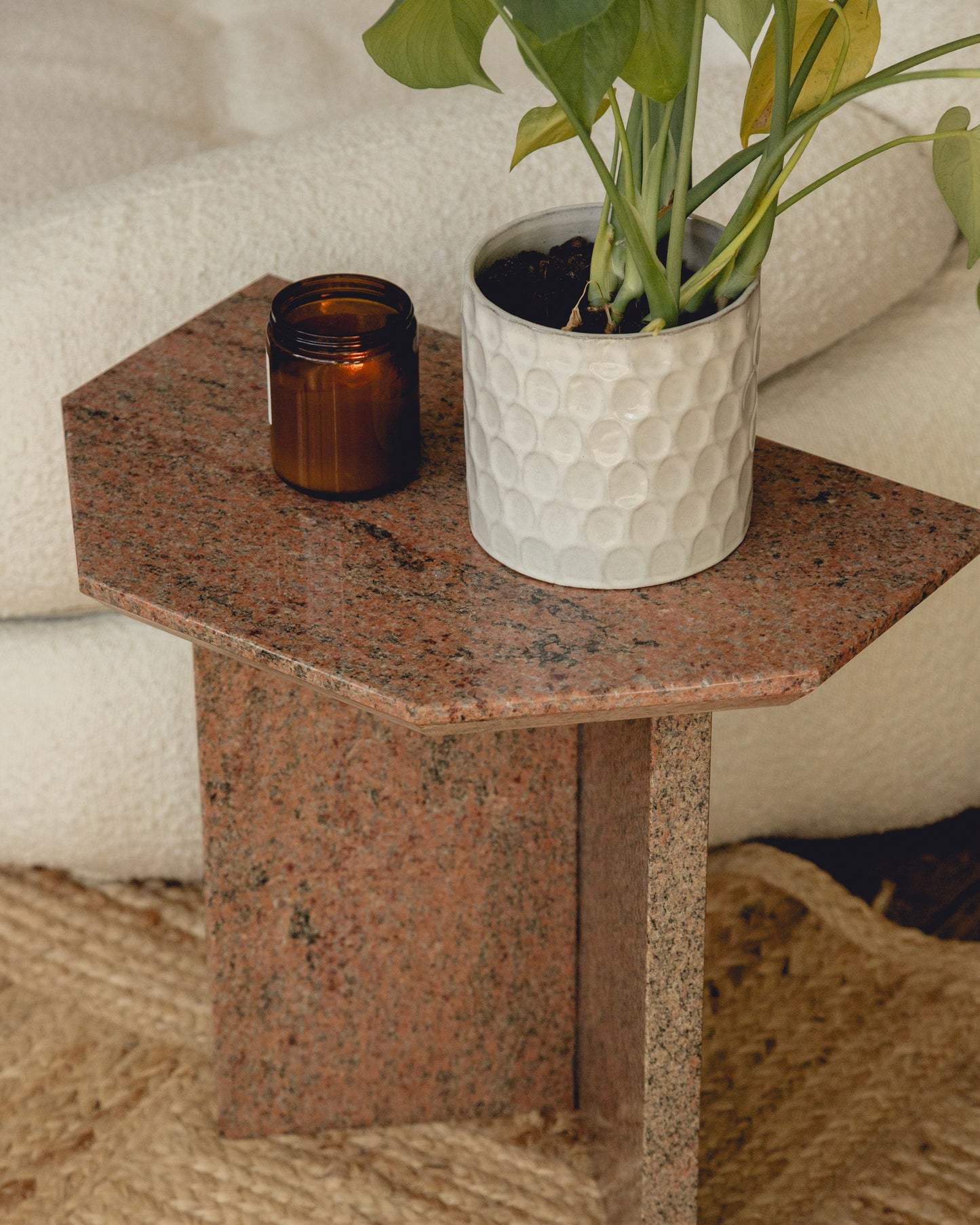 Pair Granite Side Tables