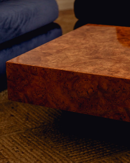 French Burl Square Coffee Table