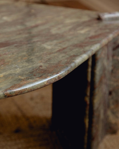 Burgundy and Green Marble Coffee Table