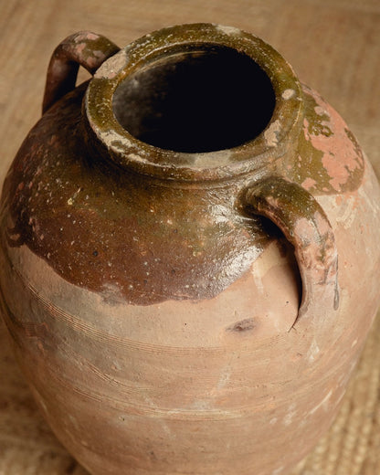 Terracotta Planter with Olive Green Glaze