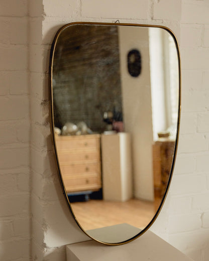 Italian Brass Shield Mirror