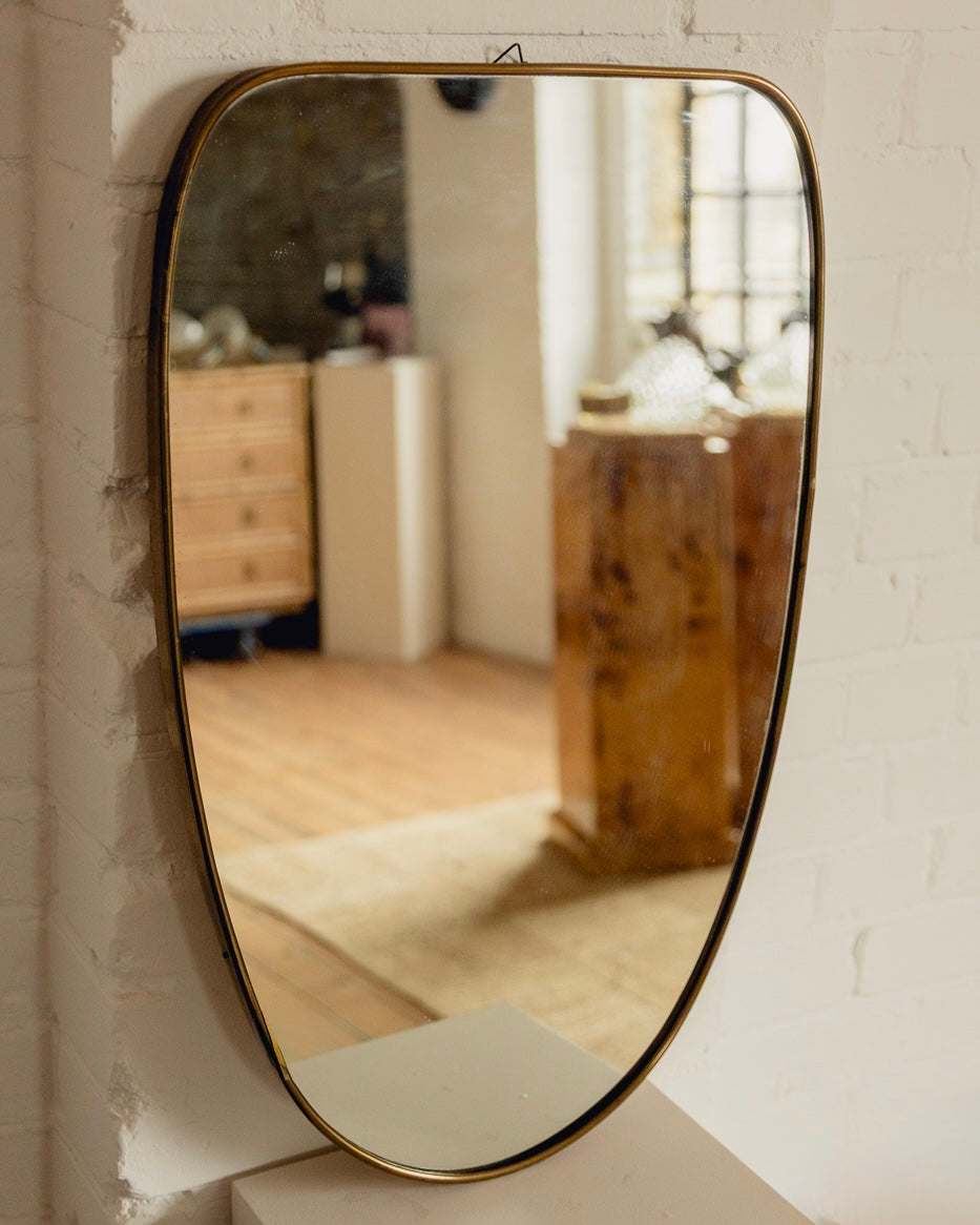 Italian Brass Shield Mirror