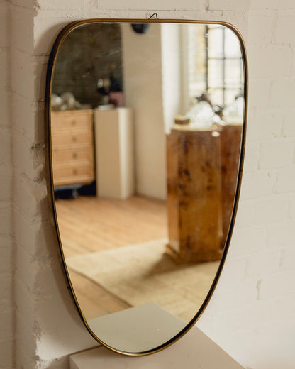 Italian Brass Shield Mirror