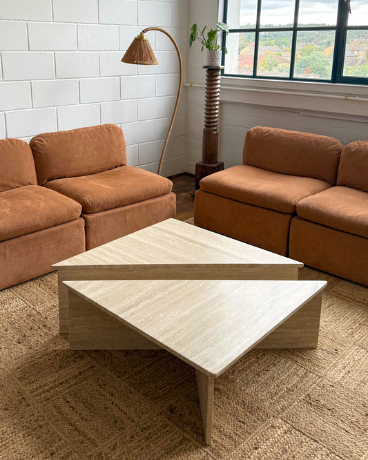 Italian Travertine Up & Up Coffee Table