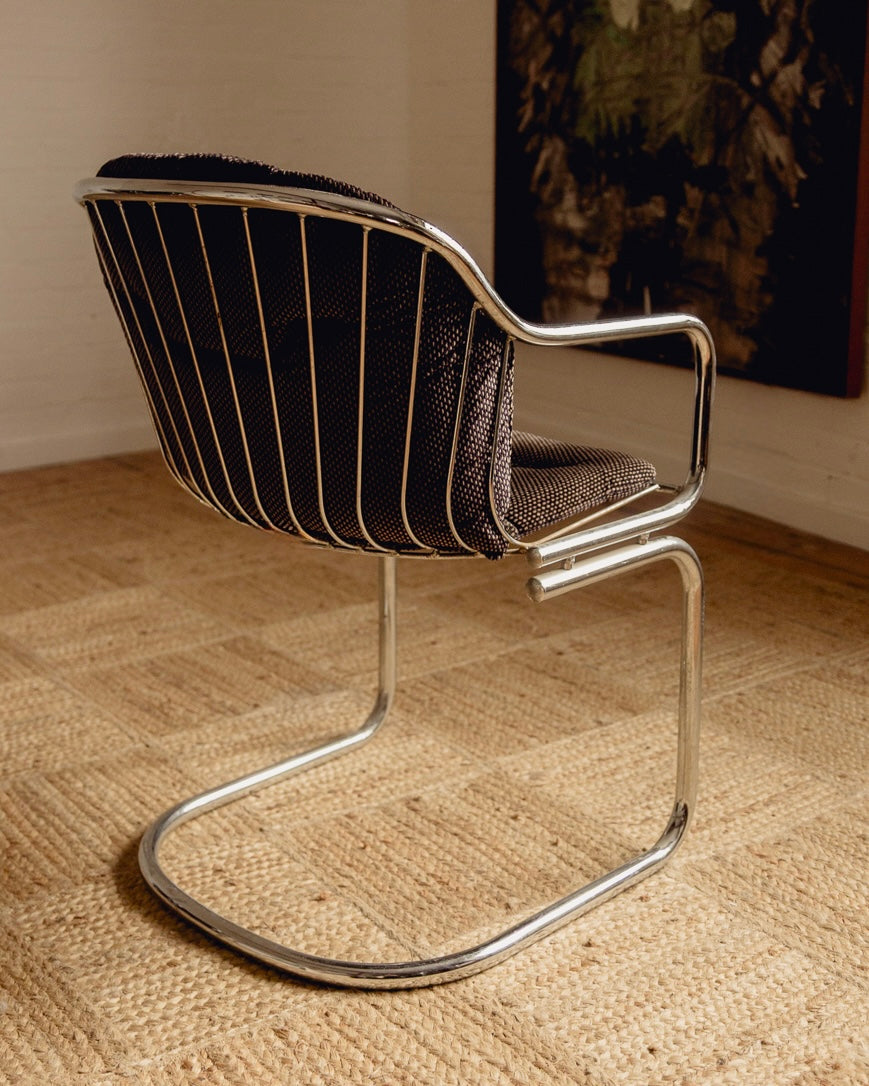 Chrome Dining Chairs Attributed to Gastone Rinaldi for Rima 1970s