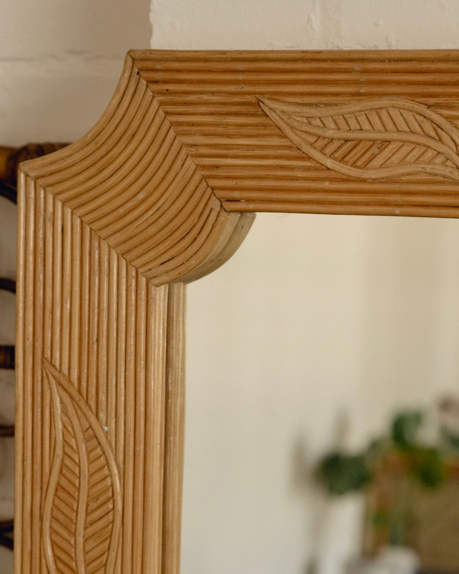 French 1970s Pencil Reed Mirror