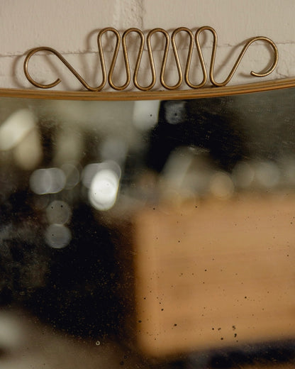 Italian Brass Shield Mirror