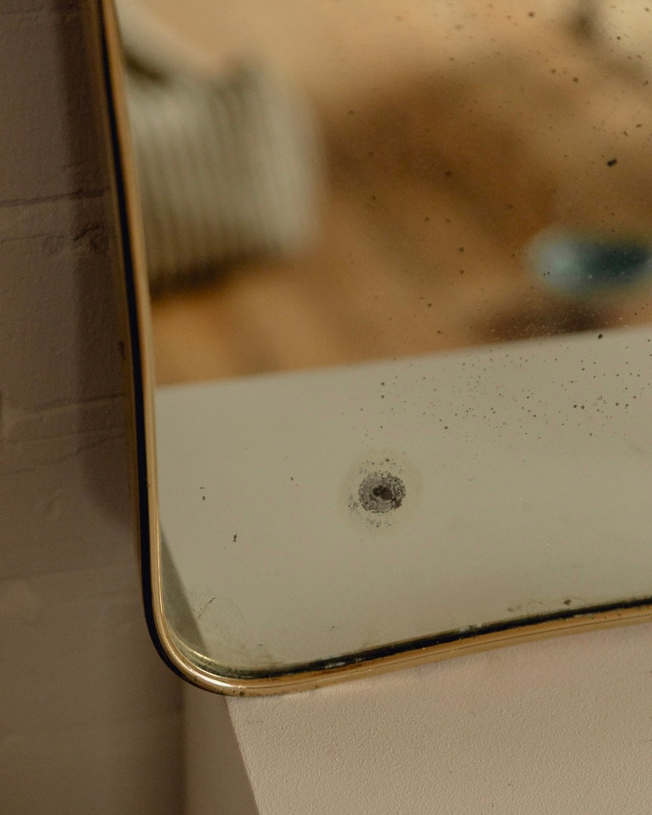 Italian Brass Shield Mirror