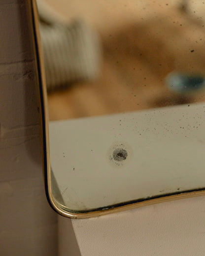 Italian Brass Shield Mirror